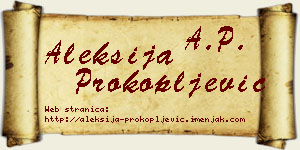 Aleksija Prokopljević vizit kartica